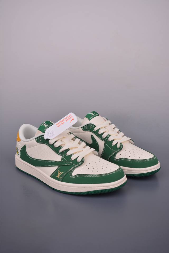 Fragment X Travis Scott X Lv Air Jordan 1 Low three-party joint inverted hook Th