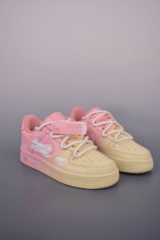 Nike Air Force 1 Low pink and yellow graffiti Original last and original cardboa