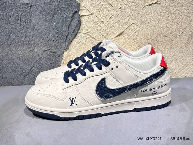 New product launch real shot Nike Air Dunk Low 1 "Lv joint white black gold lab