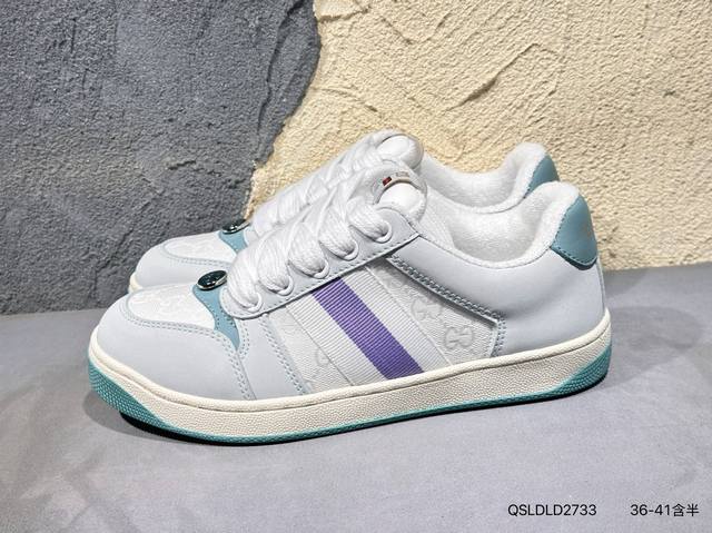 Gucci Distressed Screener Sneaker Gucci classic dirty shoes prototype retro vers