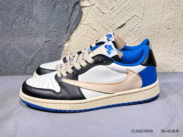 Travis Scott x Fragment Design x Air Jordan Aj1 Low Og Sp three-party joint ligh