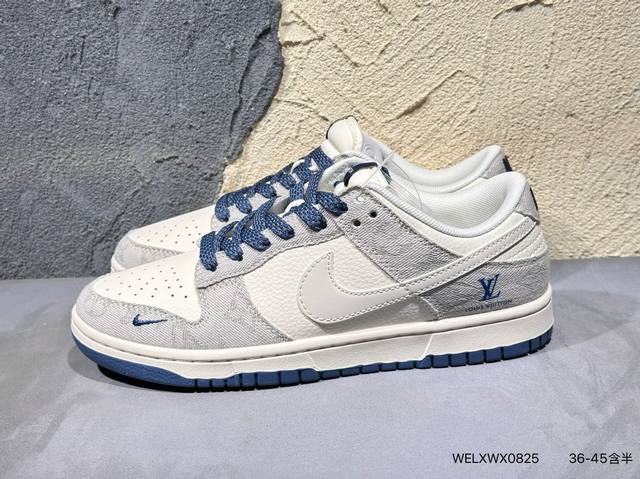New product launch real shot Nike Air Dunk Low 1 "Lv joint white black gold lab