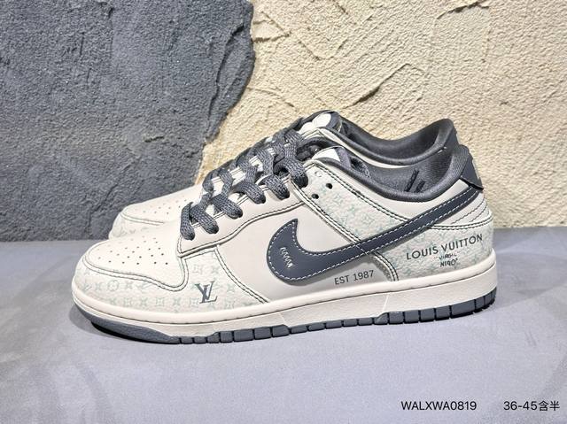 Nike Dunk Low Lthr Ow Deconstruction Lace-up Skateboard Shoes Sb Series Classic
