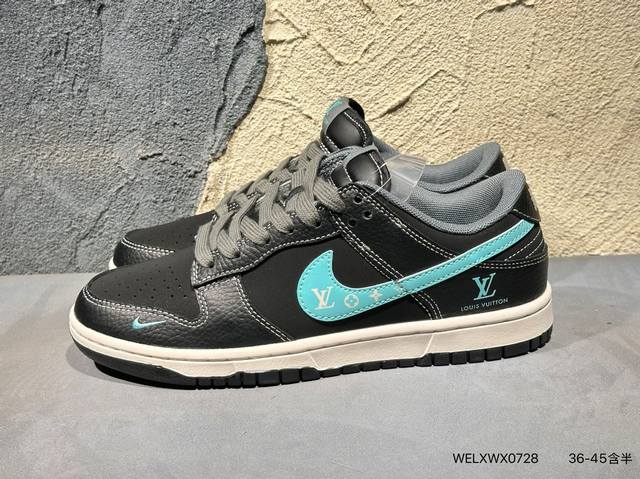 New product launch real shot Nike Air Dunk Low 1 "Lv joint white black gold lab
