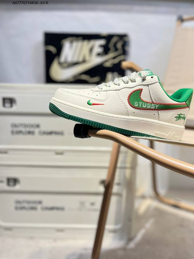 Stussi X Nk Air Force 1'07 Low Air Force One Low-top Casual Shoes#Customized lea