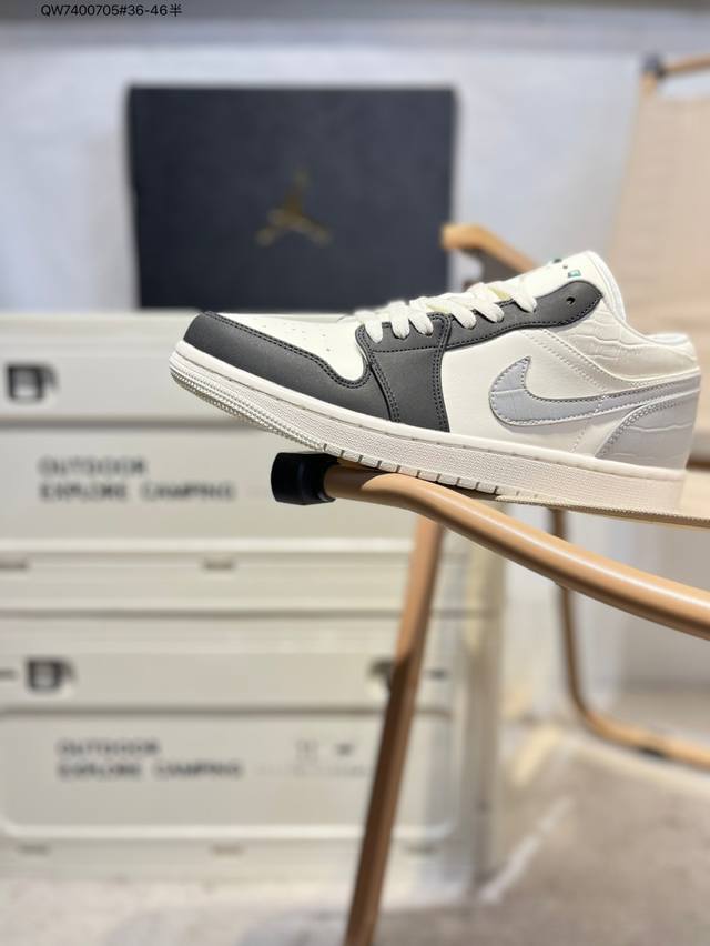 Company-level top-layer leather Jordan Air Jordan 1 Low Aj1 low-top series bask