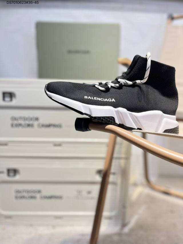 Balenciaga Speed Flying Woven Mesh Breathable Comfortable Lightweight Socks Spor