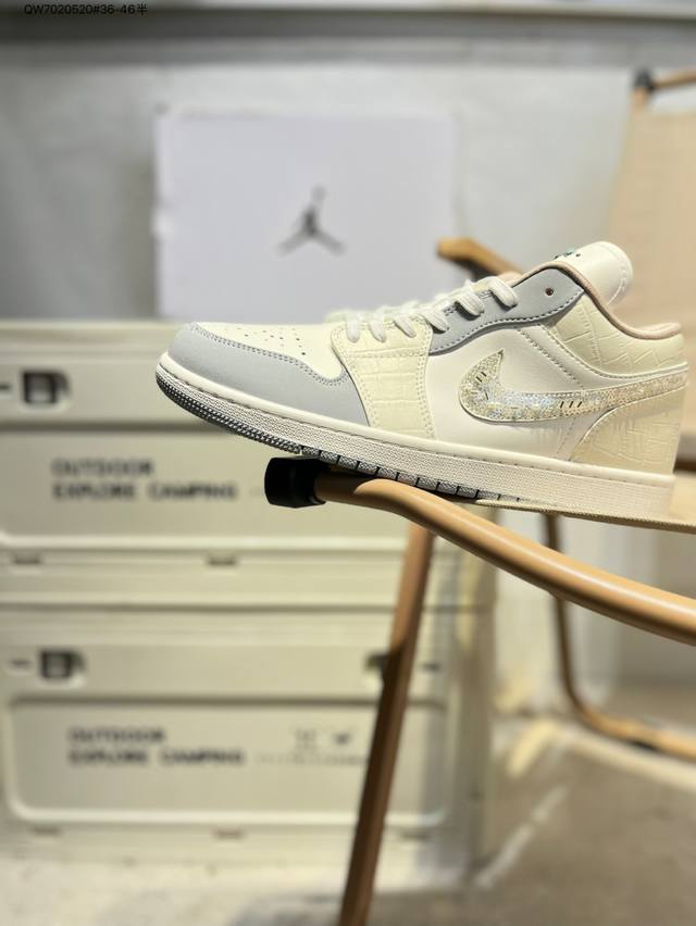 Company-level top-layer leather Jordan Air Jordan 1 Low Aj1 low-top series bask