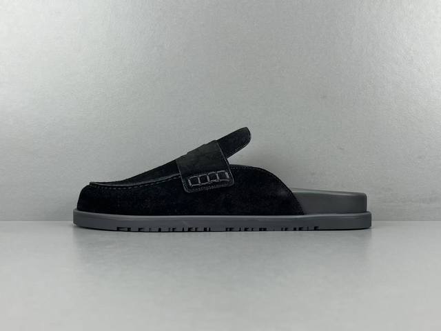 Channel advantage! God version Hermes slippers Hermes flat slip-on round toe ant