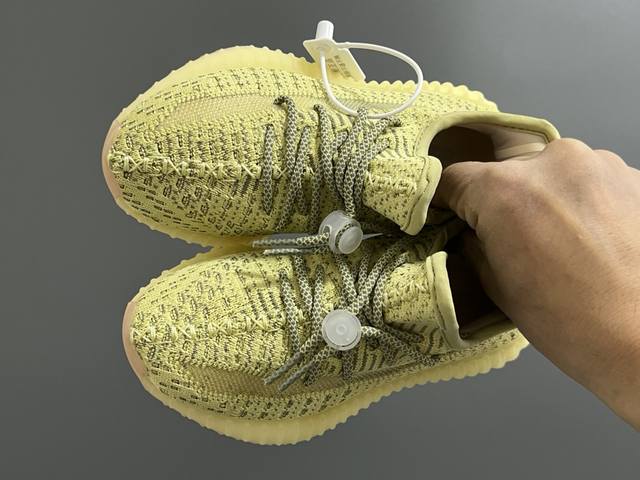 Special G version Yeezy 350V2 real popcorn shoelace buckle children's one-step