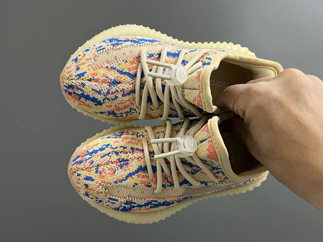 Special G version Yeezy 350V2 real popcorn shoelace buckle children's one-step