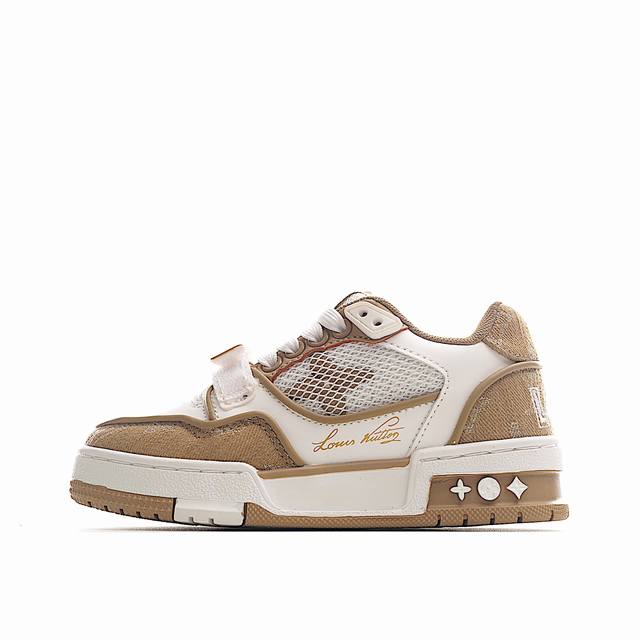 Lv Kids Fashion Lace-Up Velcro Sneakers Inspired by retro basketball shoes, Virg