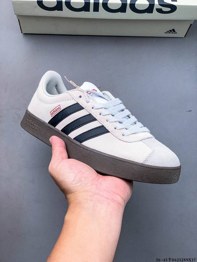 Adidas Neo Vl Court 2.0 Clover Fashion Sneakers T-head Suede non-slip wear-resi