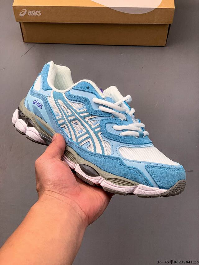 Asics Gel-Nyc 2055 breathable mesh upper with some synthetic leather material us