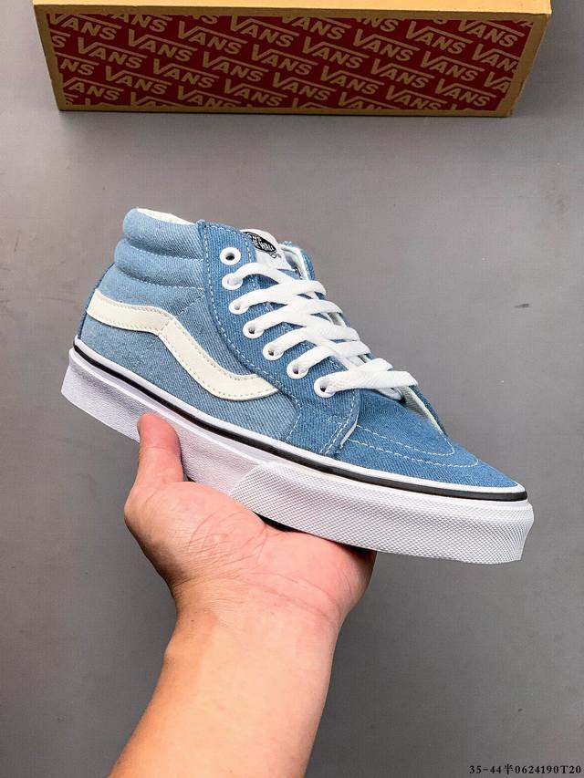 Company-level vulcanized sole! Vans Sk8-Mid Slim mid-cut fashion sports casual s