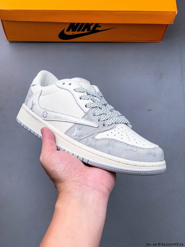 True half size! Nike Air Jordan Low 1 Jordan 1 low-top inverted hook Lv joint cl