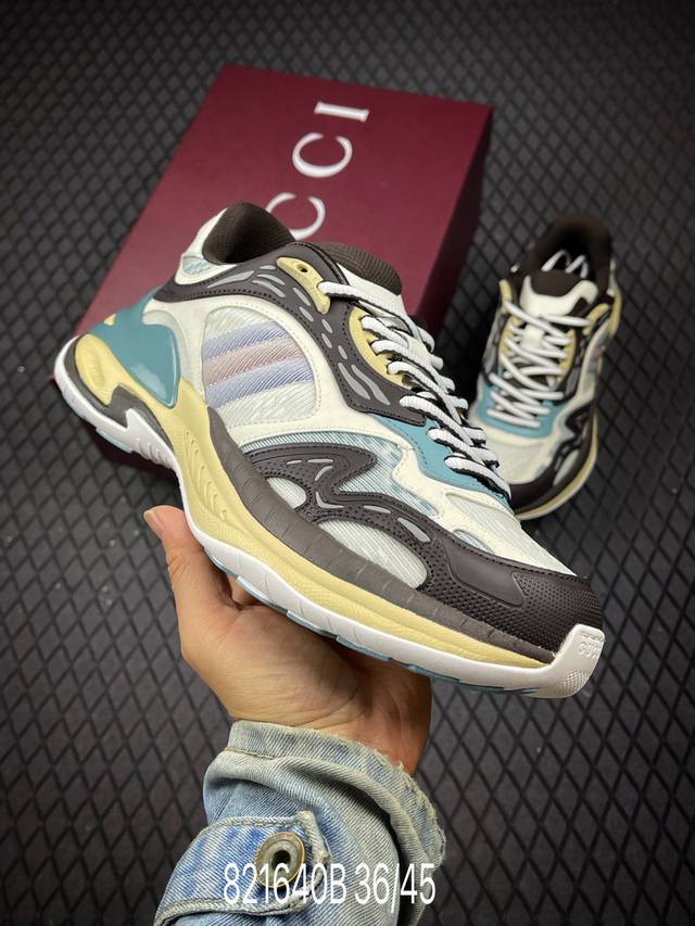 B Gucci round toe drawstring high-end all-match casual sports shoes for men and