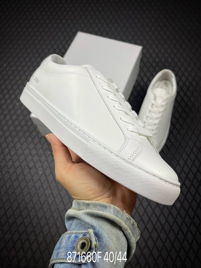Fcommon Projects Flat-headed white shoes Classic white shoes To achieve the ulti