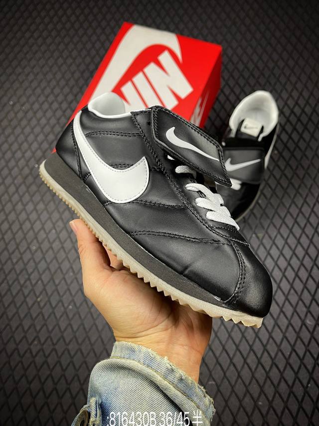 B W Nike Cortez Vntg New color Classic Forrest Gump casual running shoes The pur