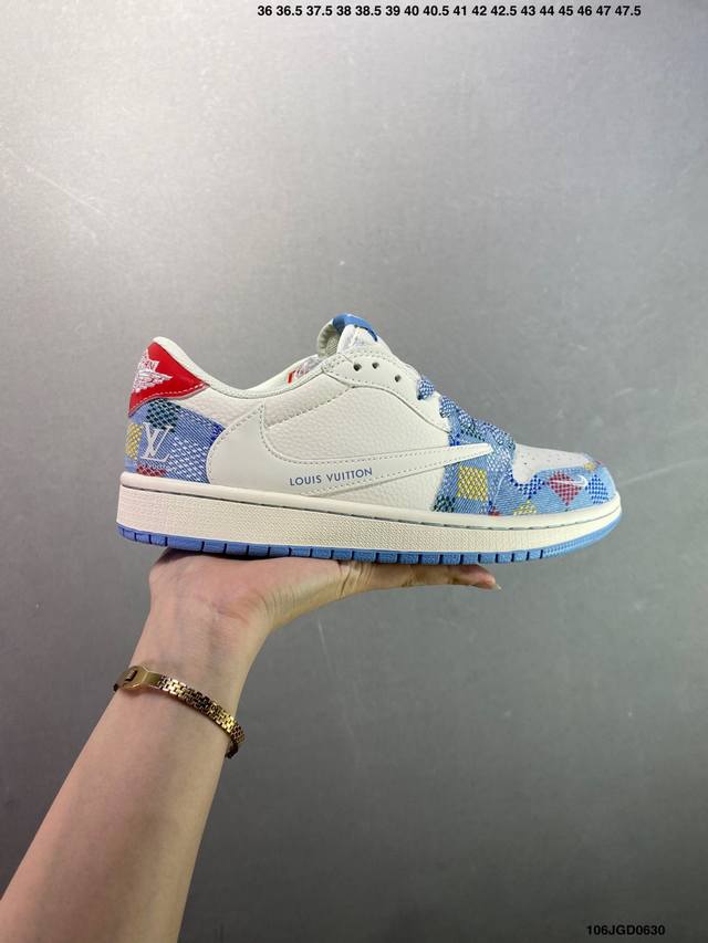Ts X Air Jordan Aj1 Low inverted hook low-top joint custom color matching Fc1688