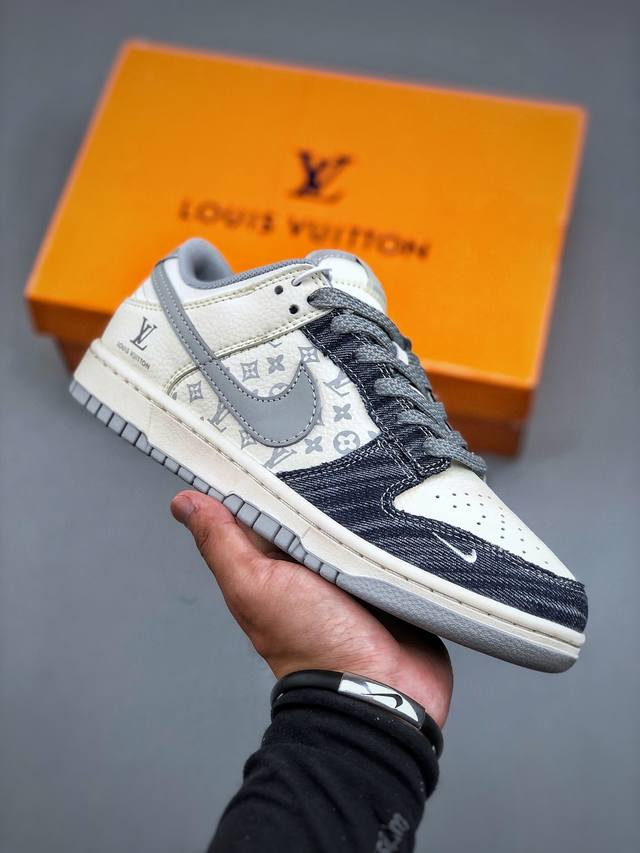 P version Nike Air Dunk Low 1 "Lv joint-denim blue gray hook" classic denim blue