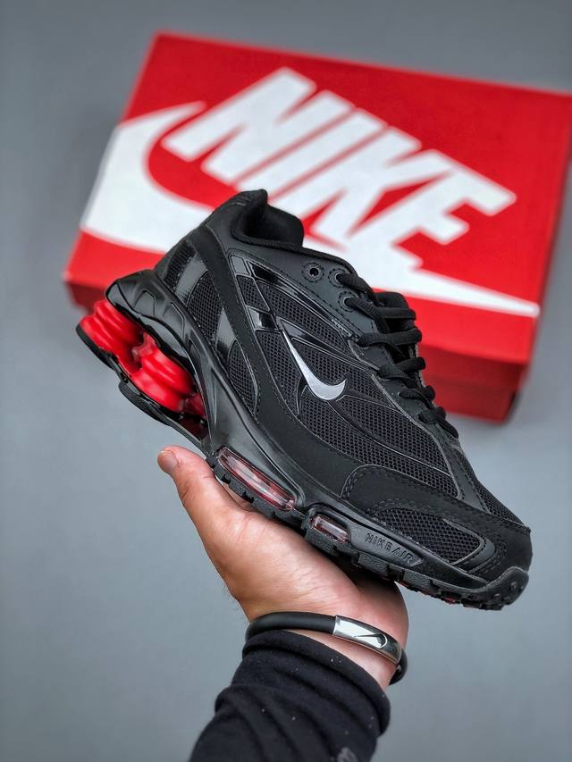 Nike Shox Ride 2 Sp X Supreme joint R4 full-palm air cushion running shoes fabri