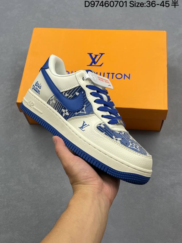 Nike Air Force 1 Low 07 X The North Face white, blue and red double hook small h