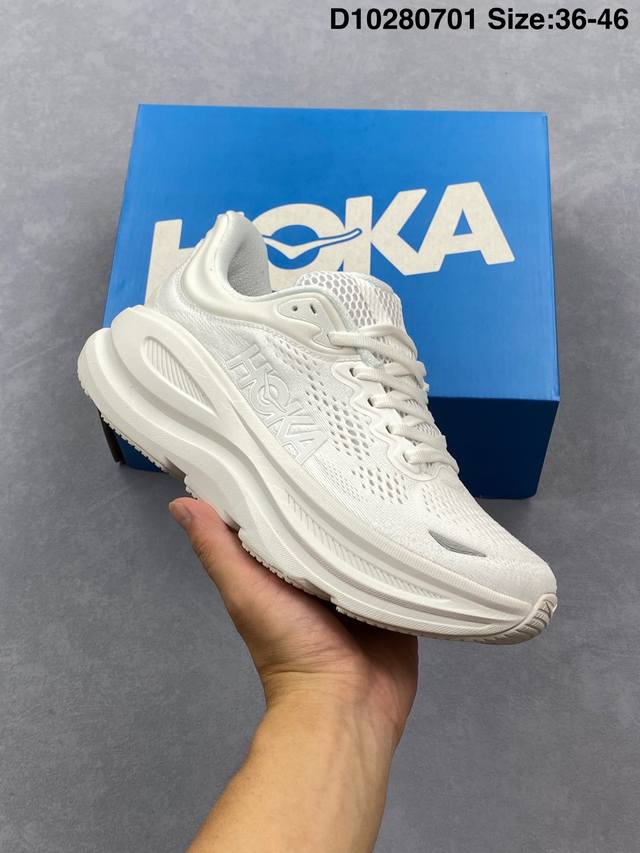 Hoka One One Bondi 9 low-top dark blue and red unisex non-slip and wear-resistan
