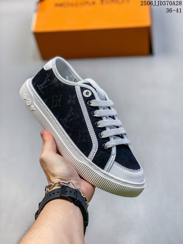 Lv Trainer Sneaker Louis Vuitton new women's denim canvas casual shoes 0628215A2