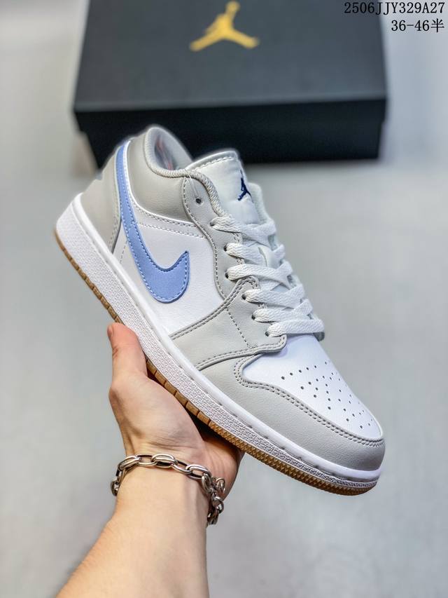 Air Jordan 1 Low White Green Aj1 Joe 1 low-top casual sneakers synchronized offi