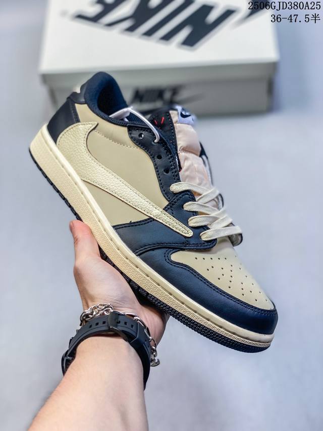Company-level Aj1 inverted hook Travis Scott X Air Jordan 1 "Reverse Mocha" Aj1
