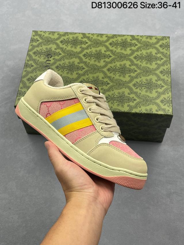 Corporate level Gucci Screener sports casual fashion luxury series Gg enamel bu