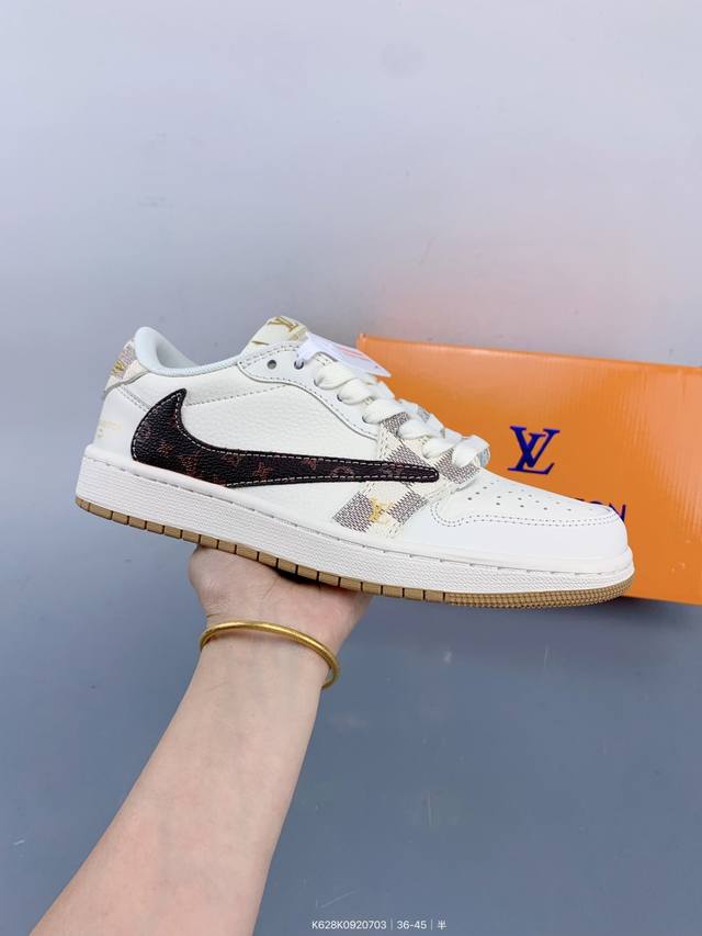 Travis Scott X Fragment Design X Jordan Air Jordan 1 Low Og Sp "Lv Joint Beige a