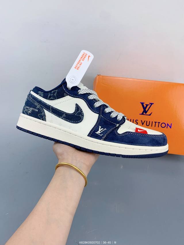 Nike Jordan Air Jordan 1 "Lv co-branded denim pig eight double spelling" High-en