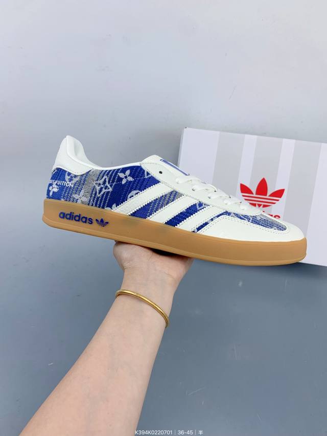 Sc version Adidas Dexun shoes "Lv joint-grey and white" high-end customization l