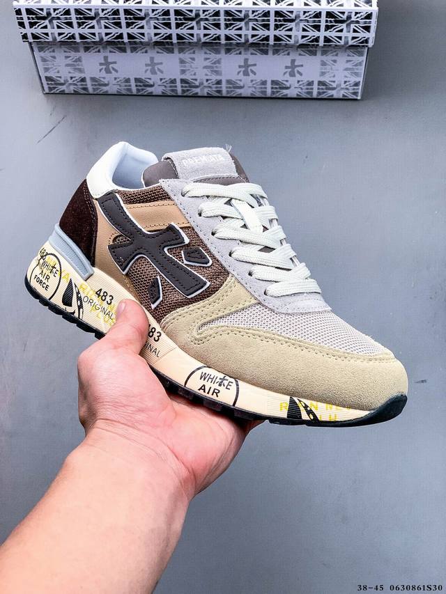 Premiata Italian shoe brand. Create a casual and fashionable sports shoe with fr