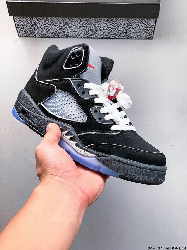 Air Jordan 5 Retro Oreo Aj5 high-top basketball shoes Visible Air cushion + Pu m