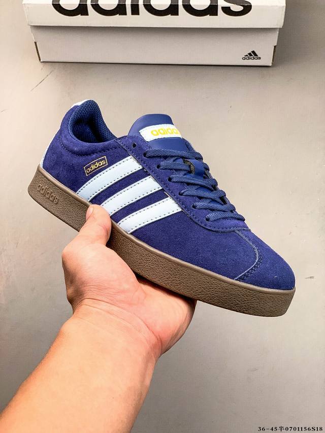 Adidas Neo Vl Court 2.0 Clover Fashion Sneakers T-head Suede non-slip wear-resi