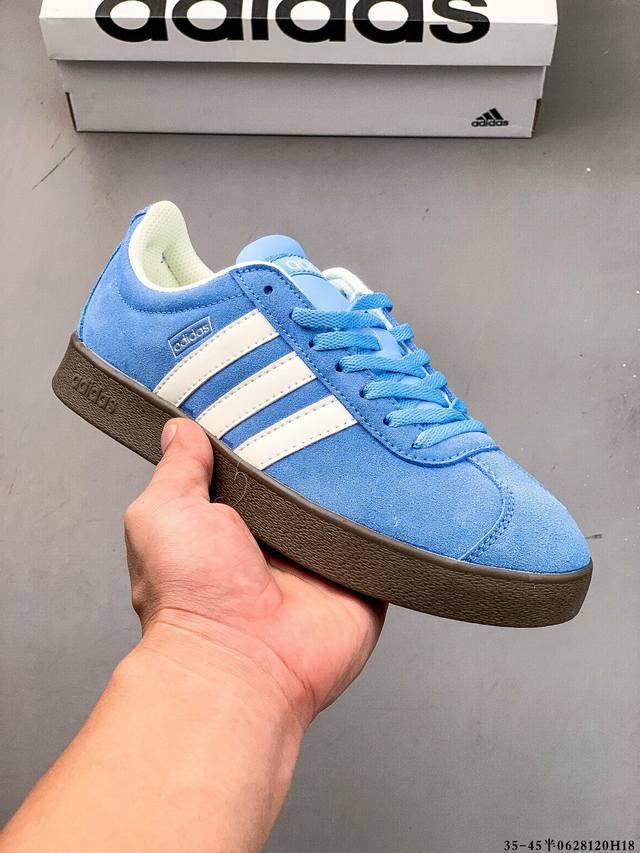 Adidas Neo Vl Court 2.0 Clover Fashion Sneakers T-head Suede non-slip wear-resi