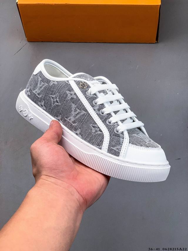 Lv Trainer Sneaker Louis Vuitton new women's denim canvas casual shoes 0628215A2