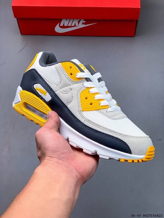 Nike Wmns Nike Air Max 90 Oreo Half Palm Air Cushion Full Leather Retro Sports