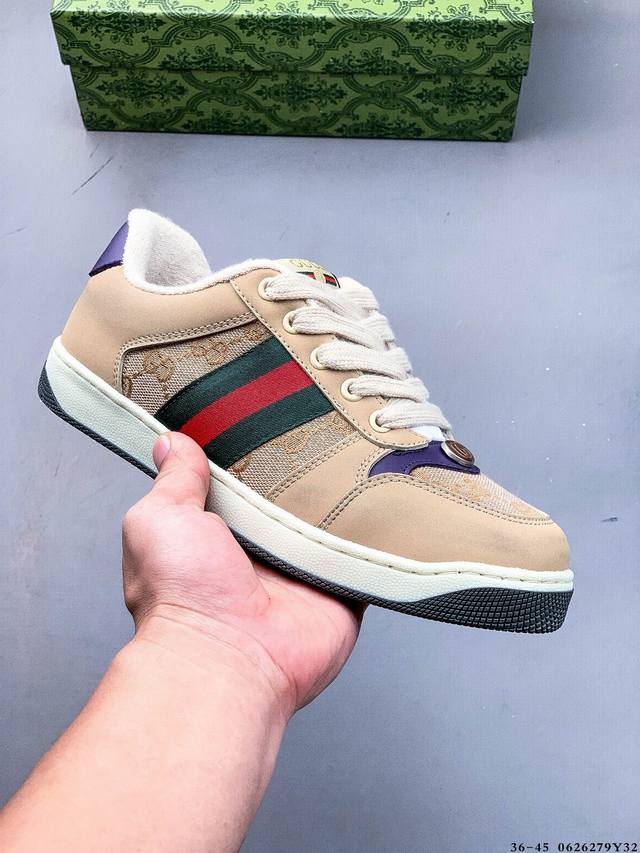 Gucci Distressed Screener Sneaker Gucci dirty shoes series official synchronizat