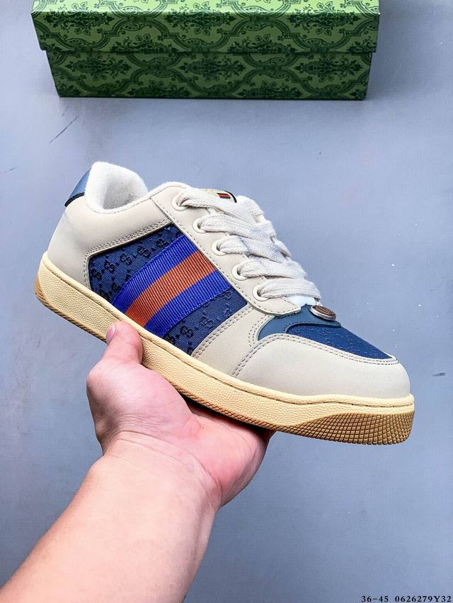 Gucci Distressed Screener Sneaker Gucci dirty shoes series official synchronizat