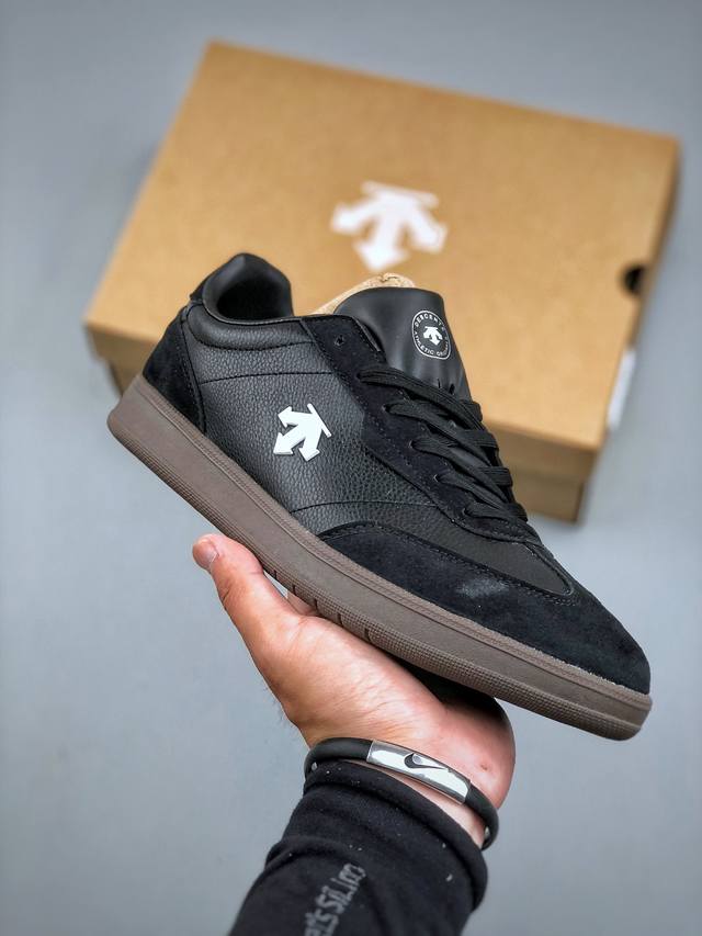 Descente Chron Retro stitching fashion trend casual sneakers Leather material up