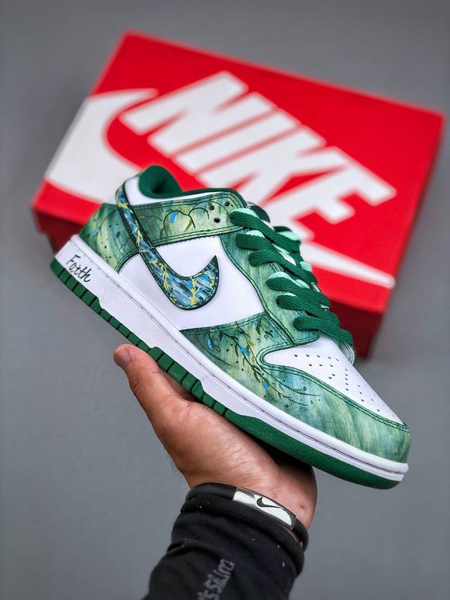 Nike Sb Dunk Low Liu Fuyi White Green Company-level product Highly recommended O