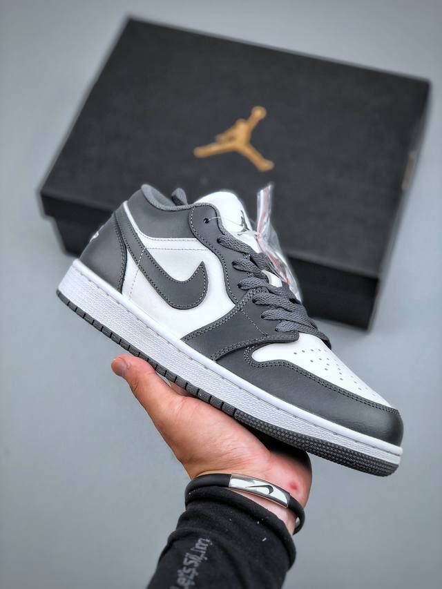 Air Jordan 1 Low Aj1 Joe 1 white and gray low-top cultural casual shoes 553558-0