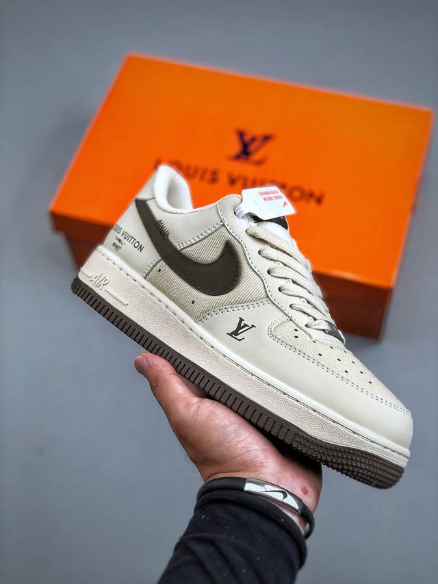 Nike Air Force 1'07 Low Lv joint mesh stitching beige brown Air Force One low-to