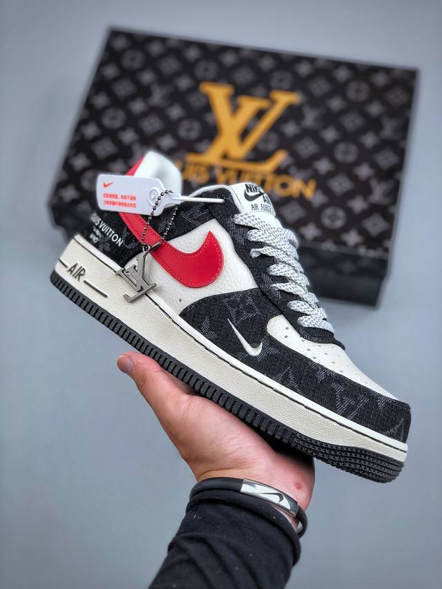 Nike Air Force 1'07 Low Lv co-branded white, red and black denim Air Force One l