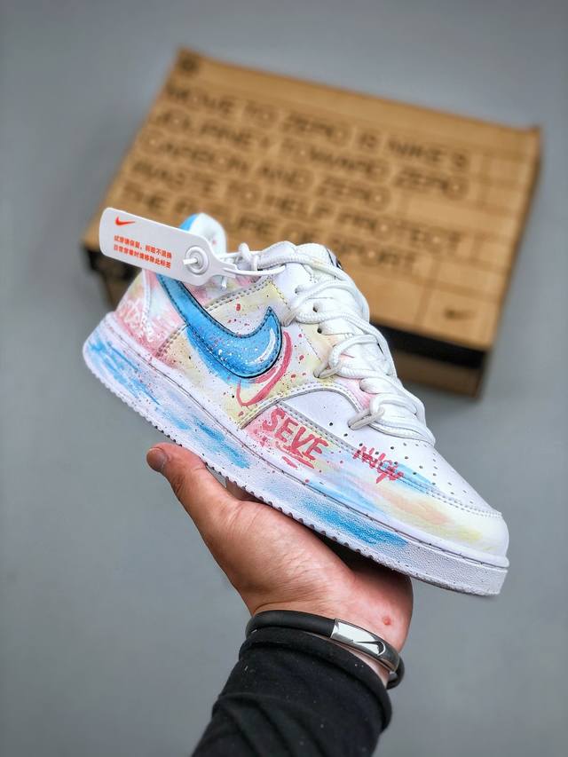 Original J version Nike Court Vision Lo 'Diy' custom low-top versatile breathab