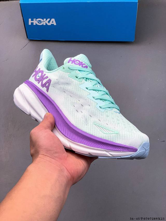 Hoka One One Clifton 9 Lightweight Cushioned Running Shoes! The shoe inherits th